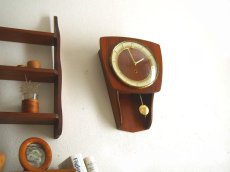 画像5: 【ムーブメント交換済み】ミッドセンチュリー レトロ GENFA チークの壁掛け振り子時計 (5)