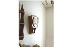 画像4: 【ムーブメント交換済み】ミッドセンチュリー レトロ GENFA チークの壁掛け振り子時計 (4)