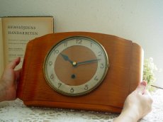 画像13: 【ムーブメント交換済み】ミッドセンチュリー レトロ 木製 ドイツ 木製壁掛け時計 (13)