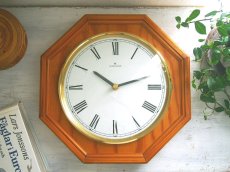 画像1: 【ムーブメント交換済み】ヴィンテージ アンティーク ミッドセンチュリー レトロ ドイツ Junghans 木製の壁掛け時計 (1)