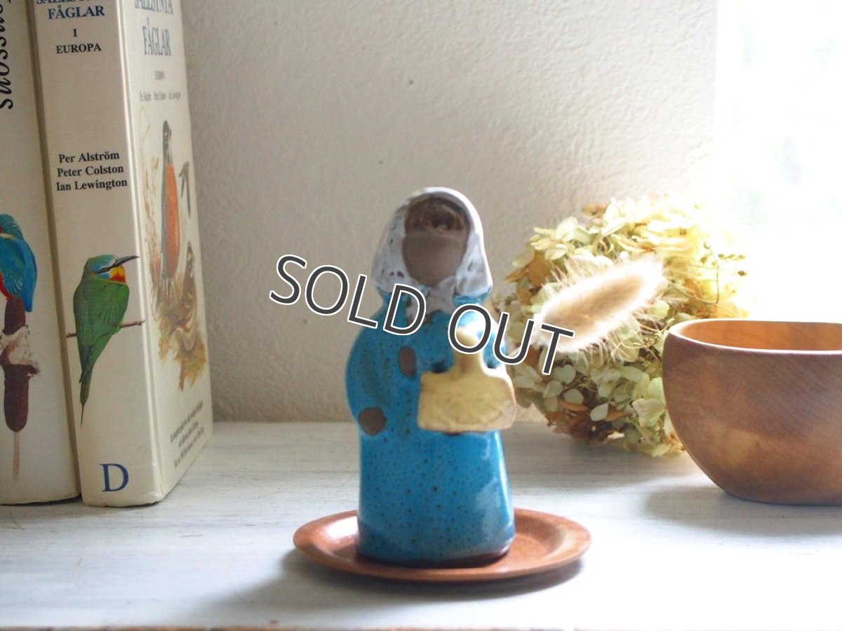画像1: 北欧ヴィンテージ　Jie gantofta 陶器のお人形のフラワーベース/花器/花瓶 (1)