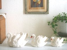 画像4: ヴィンテージ レトロ Goebel 陶器の白鳥の置物 (4)