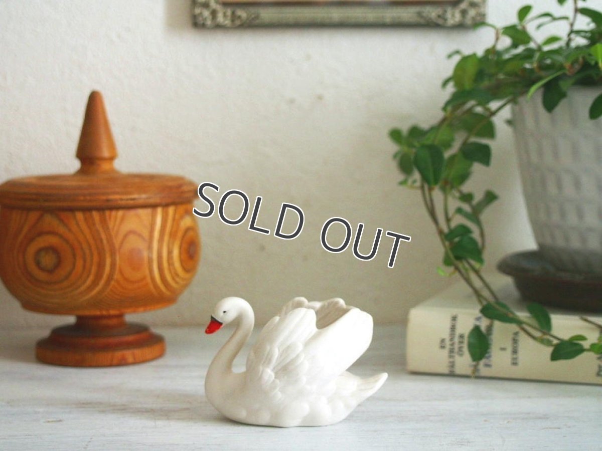 画像1: ヴィンテージ レトロ Goebel 陶器の白鳥の置物 (1)