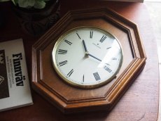 画像1: 【ムーブメント交換済み】ミッドセンチュリー レトロ ドイツ Junghans 木製の壁掛け時計 (1)