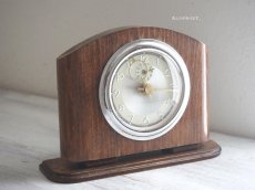 画像9: 【ムーブメント交換済み】ミッドセンチュリー レトロ ドイツ 木の置き時計 (9)