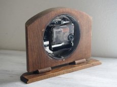 画像10: 【ムーブメント交換済み】ミッドセンチュリー レトロ ドイツ 木の置き時計 (10)