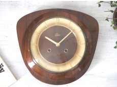 画像1: 【ムーブメント交換済み】ミッドセンチュリー レトロ 木製 ドイツ Elme木製壁掛け時計 (1)
