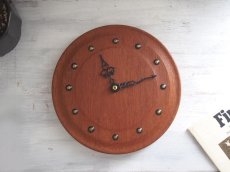 画像1: 北欧ヴィンテージ チークの掛け時計 (1)
