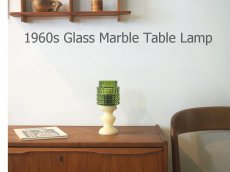 画像2: 北欧ヴィンテージ ガラスと大理石のテーブルランプ (2)