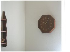 画像4: ミッドセンチュリー レトロ ドイツ Junghans チークの壁掛け時計 (4)