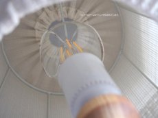 画像12: 北欧ヴィンテージ　リネンシェードの木製テーブルランプ (12)