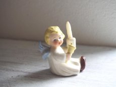画像6: ヴィンテージ レトロ Goebel 陶器の天使のキャンドルホルダー (6)