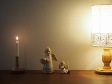 画像5: ヴィンテージ レトロ Goebel 陶器の天使のキャンドルホルダー (5)