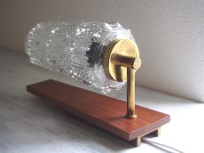 画像10: 北欧ヴィンテージ　ガラスとチークの壁付けランプ  (10)