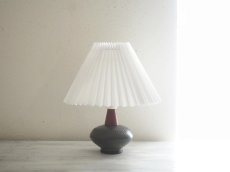 画像1: 北欧ヴィンテージ　陶器とチークのテーブルランプ (1)