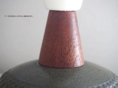画像10: 北欧ヴィンテージ　陶器とチークのテーブルランプ (10)