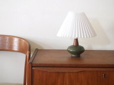 画像3: 北欧ヴィンテージ　陶器とチークのテーブルランプ (3)