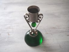 画像4: 北欧ヴィンテージ雑貨　ガラスと金属のキャンドルホルダー (4)