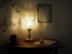 画像6: Vintage Table Lamp ヴィンテージ ガラスと真鍮のテーブルランプ (6)