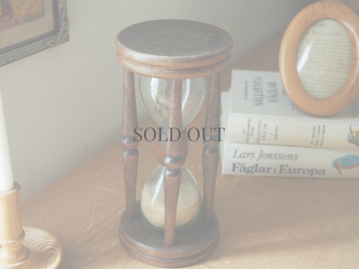 画像4: 北欧ヴィンテージ雑貨　手吹きガラスと木の砂時計 (4)