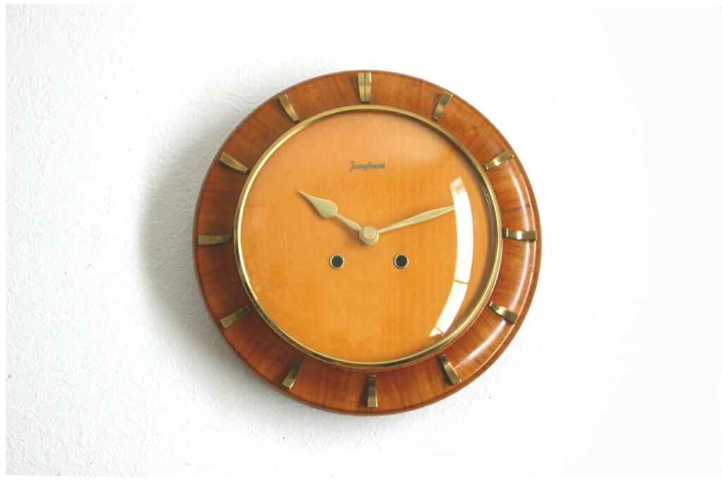7,380円ドイツヴィンテージ 陶器の時計 ユンハンス　レトロ雑貨 アンティーク 掛け時計