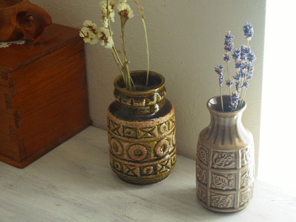 VINTAGE 60's ミッドセンチュリー モダン 花瓶 花器 フラワーベース
