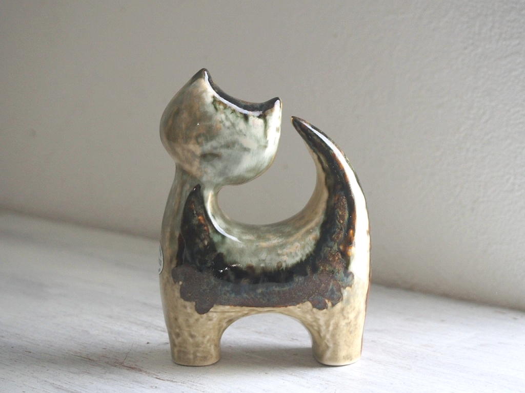 北欧ヴィンテージ SOHOLM 陶器のネコの置物 フィギュア - a n t e n n a
