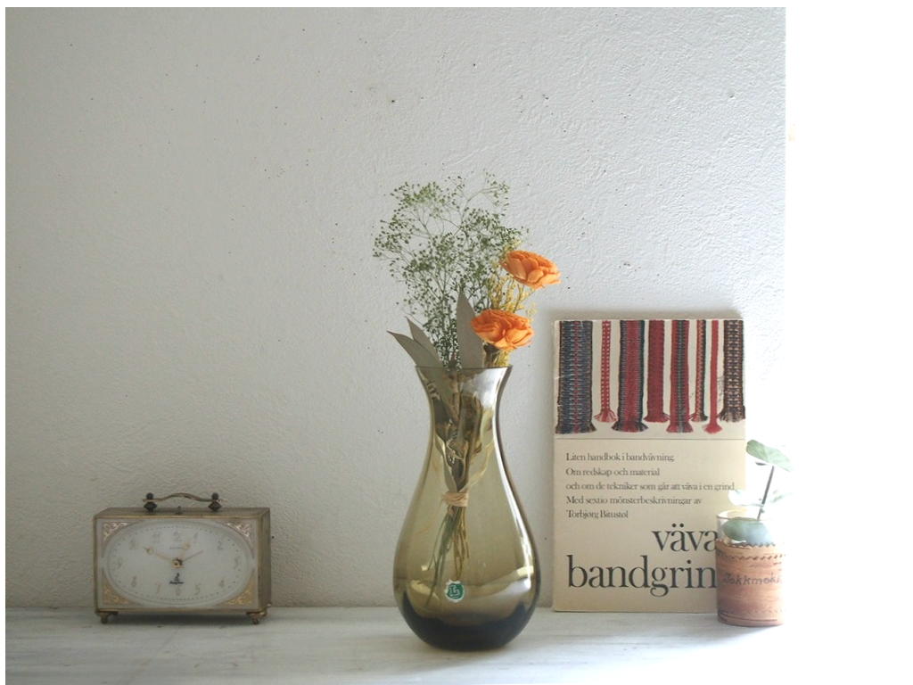 北欧ビンテージ Lindshammar ガラスのフラワーベース/花器/花瓶 - 北欧 
