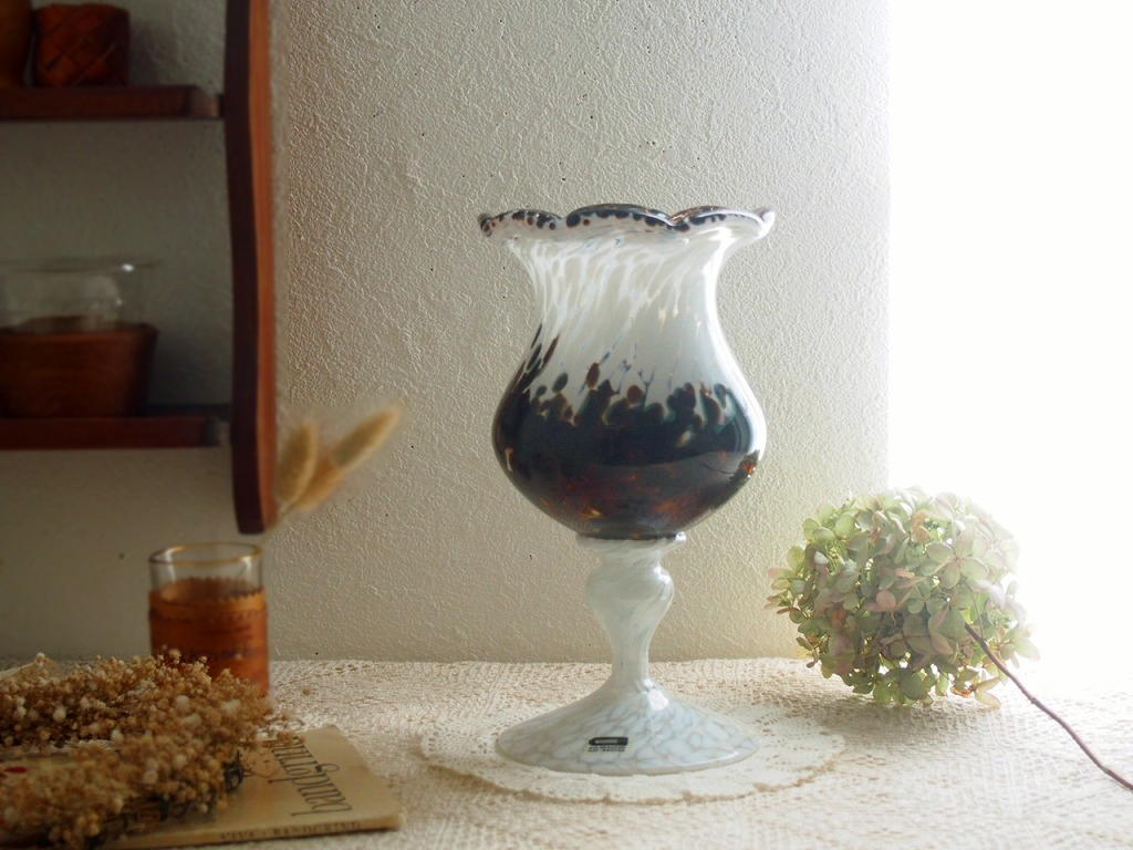 北欧ヴィンテージ Guldkroken Hjo ガラスのフラワーベース/花器/花瓶 