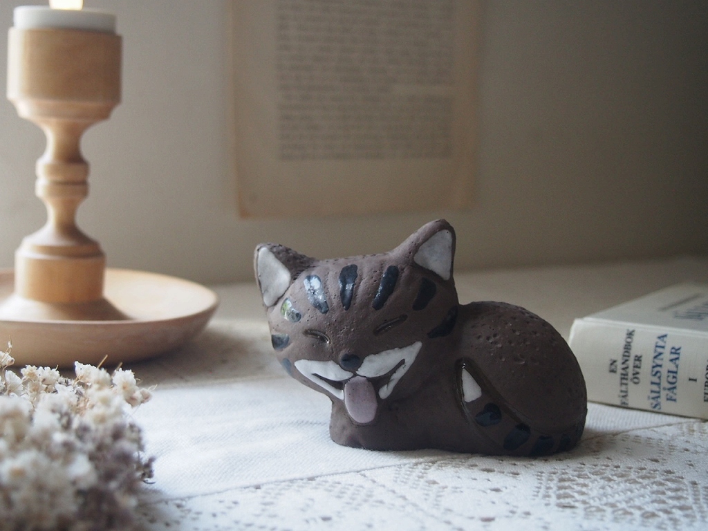 vintage cat ティーポット 猫 enesco 置物 陶器 ねこのティーポット - アンティークとテディベアの店 Parade