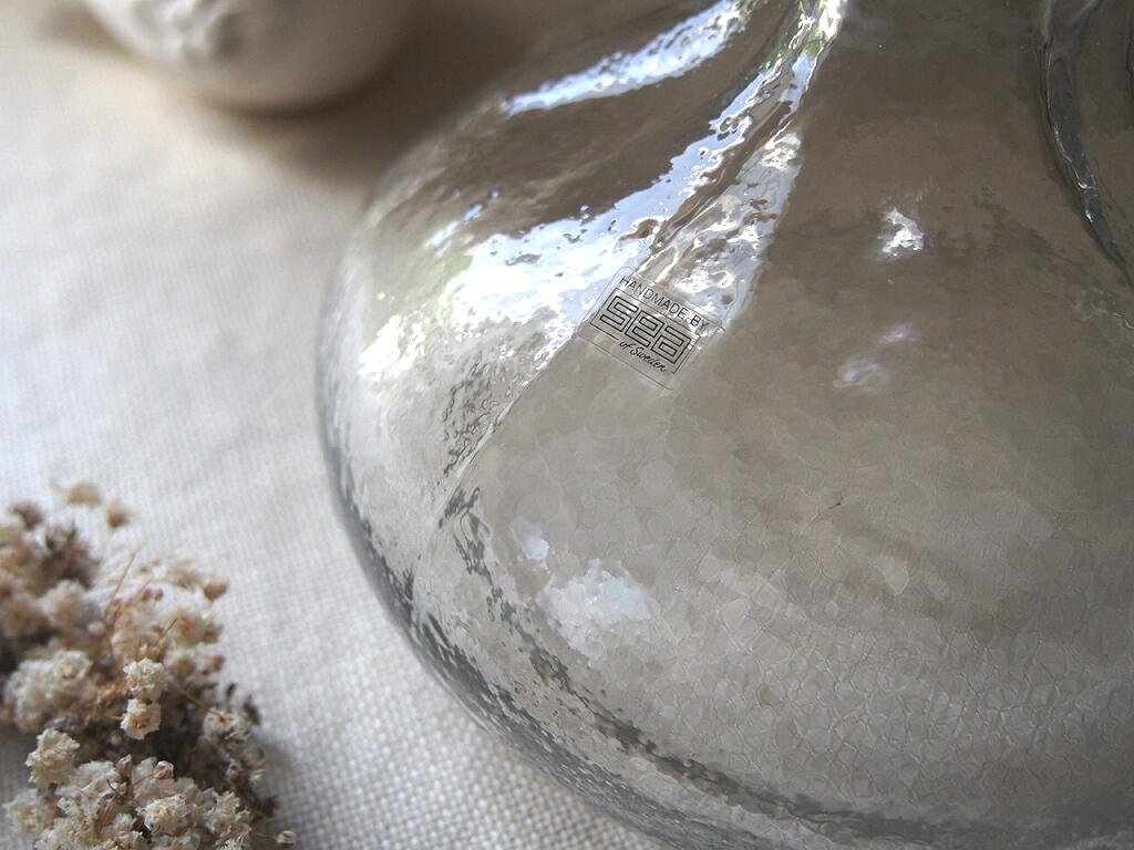 北欧ヴィンテージ Sea glasbruk ガラスのフラワーベース/花器
