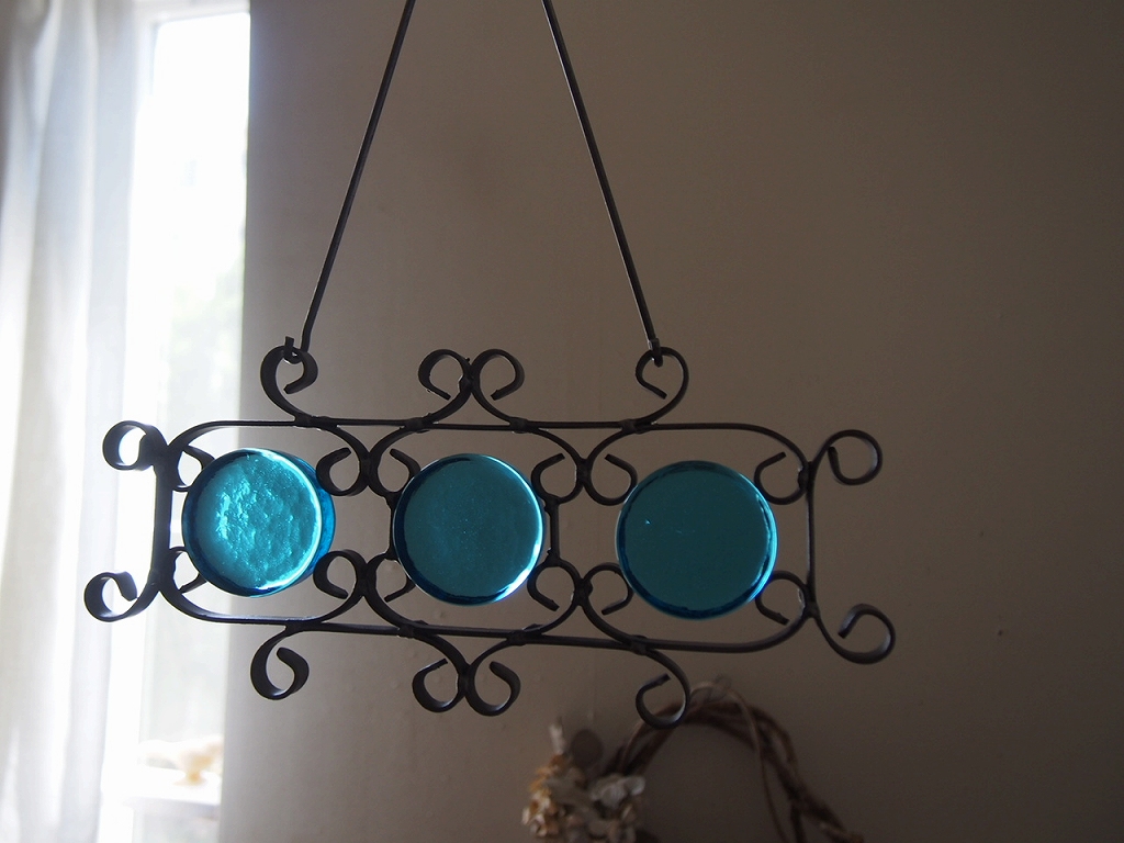 北欧ヴィンテージ雑貨 ガラスとアイアンのサンキャッチャー