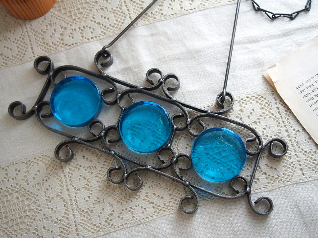 北欧ヴィンテージ雑貨 ガラスとアイアンのサンキャッチャー